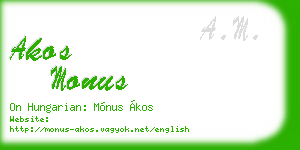 akos monus business card