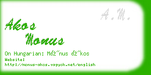 akos monus business card